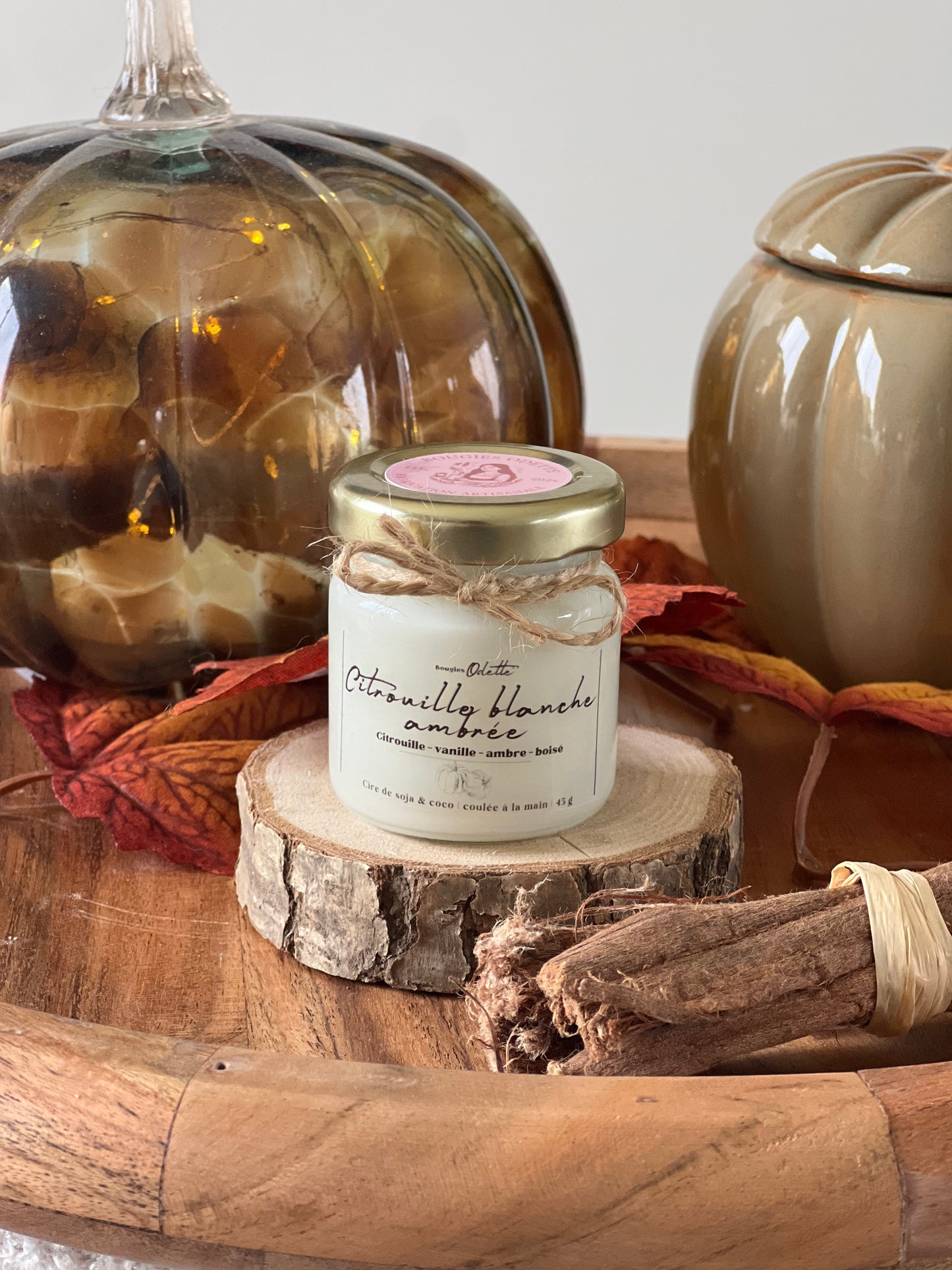 Mini bougie - Citrouille blanche ambrée