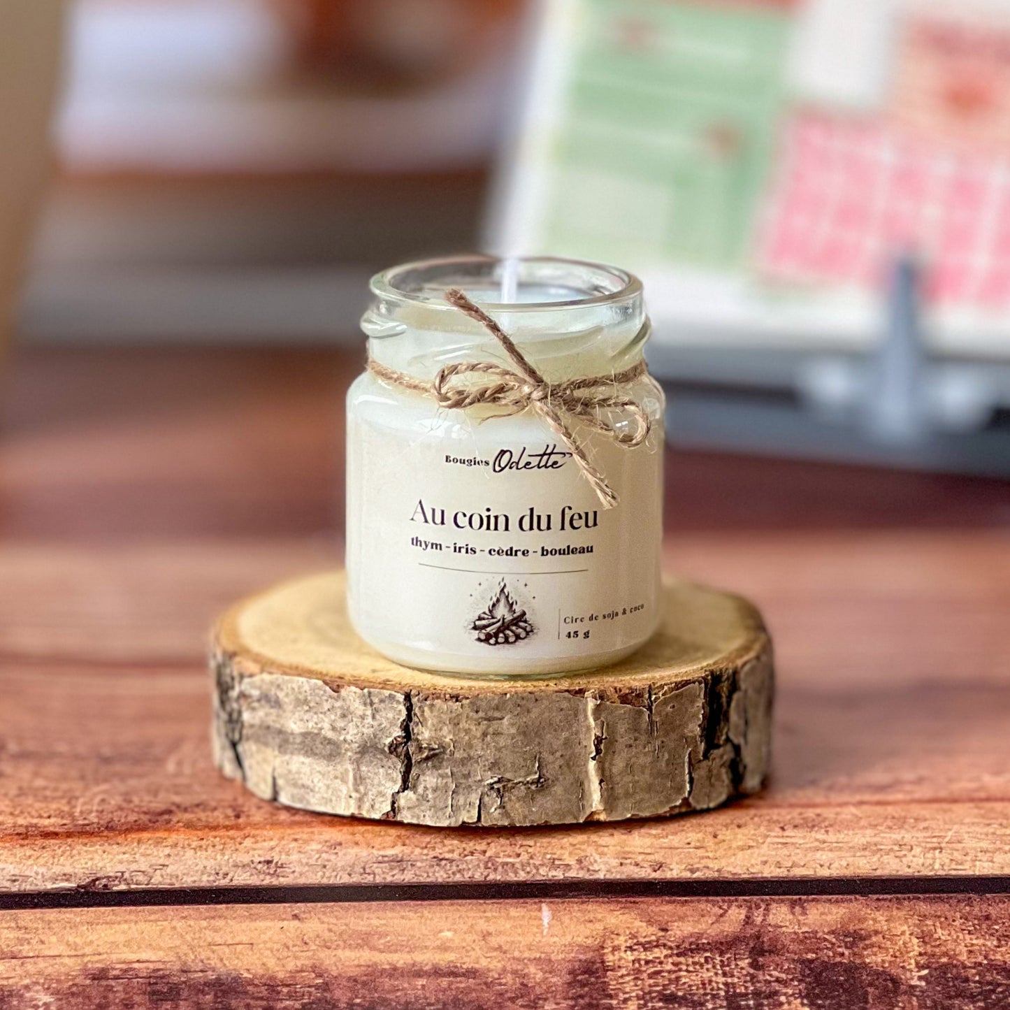 Mini bougie au coin du feu