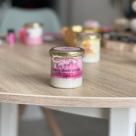 Bougie chantilly Crème glacée cerise - 120 g