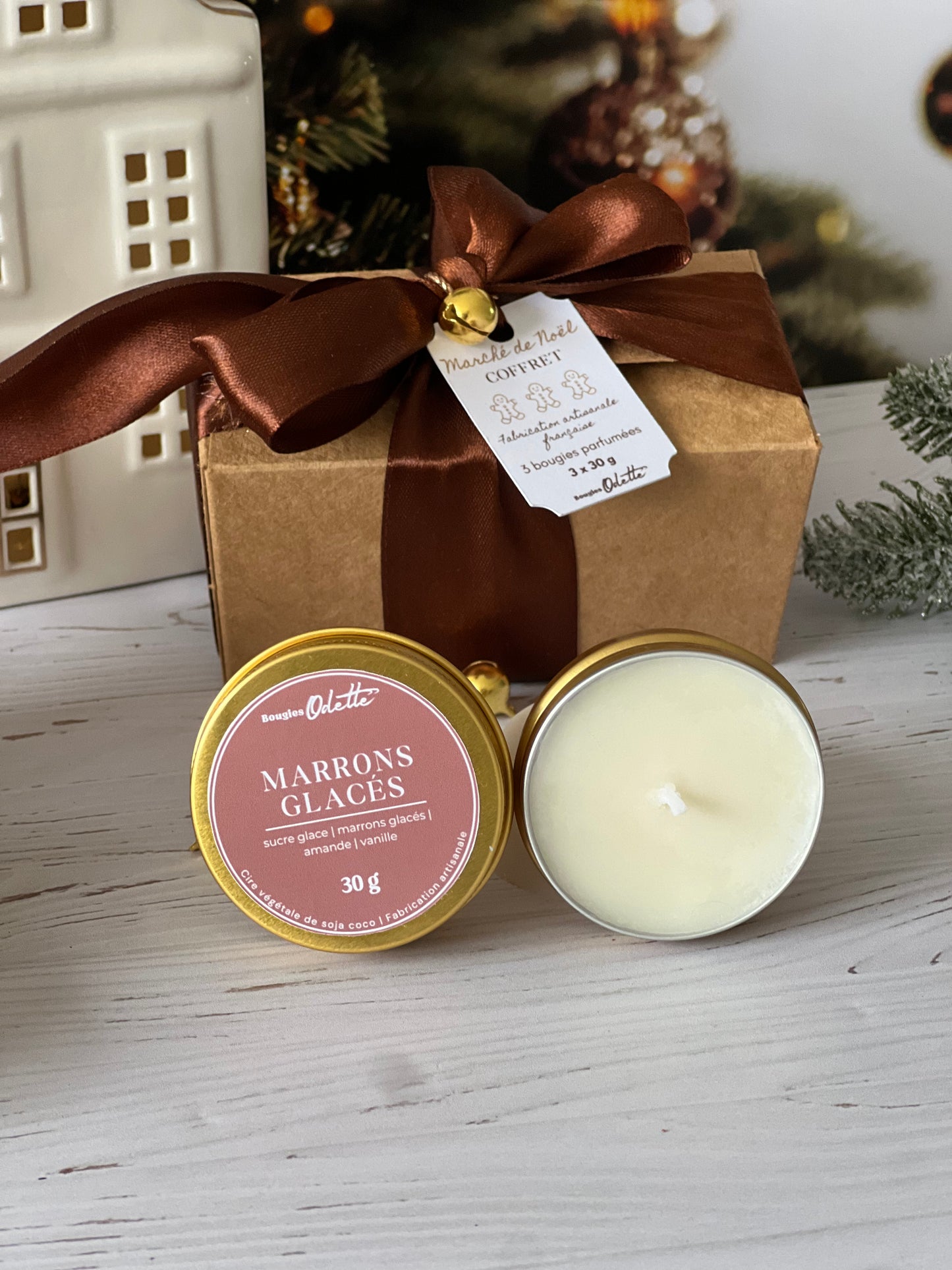 Coffret 3 bougies dorées - A COMPOSER