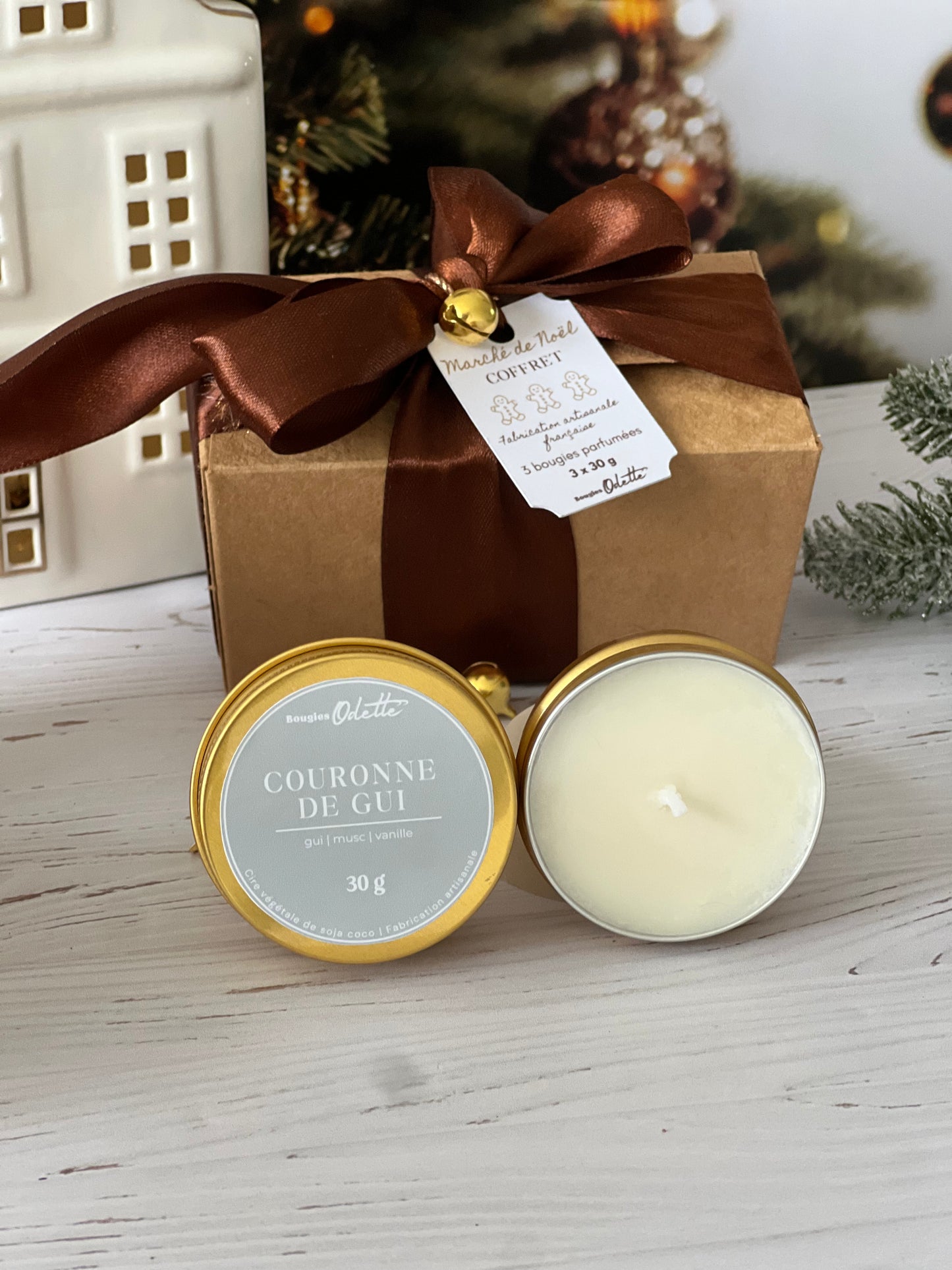 Coffret 3 bougies dorées - A COMPOSER