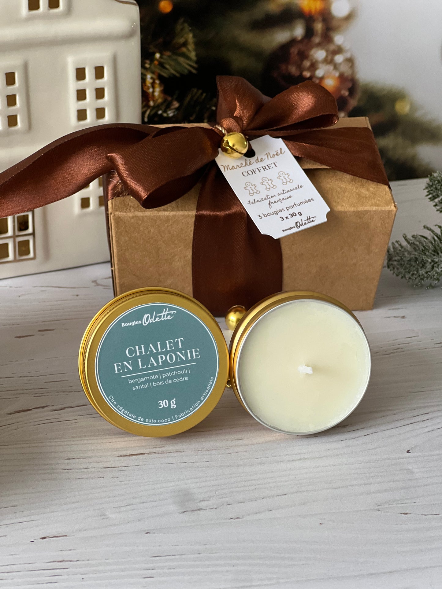 Coffret 3 bougies dorées - A COMPOSER