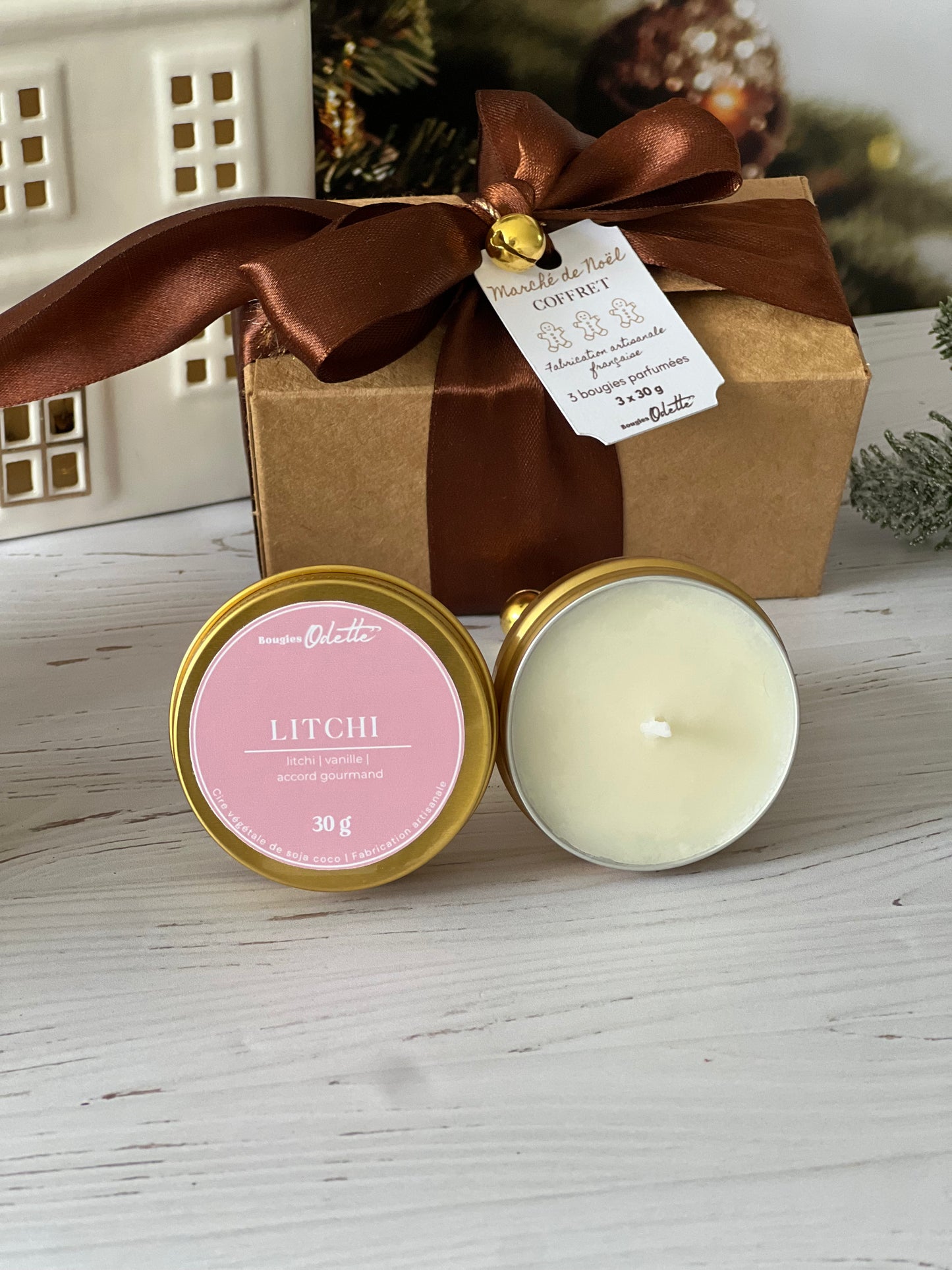 Coffret 3 bougies dorées - A COMPOSER