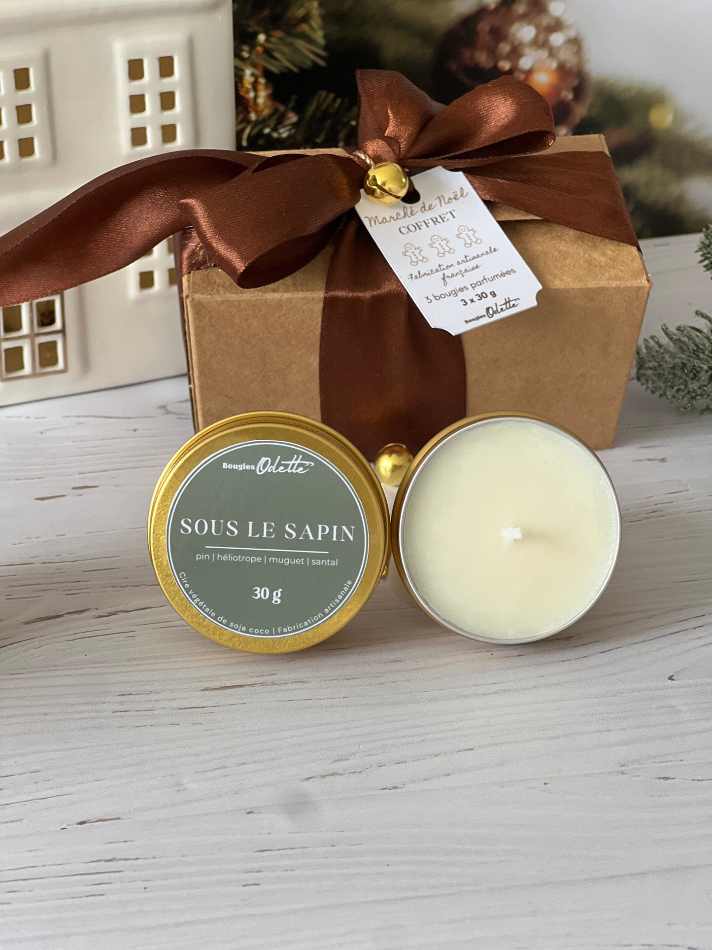 Coffret 3 bougies dorées - A COMPOSER