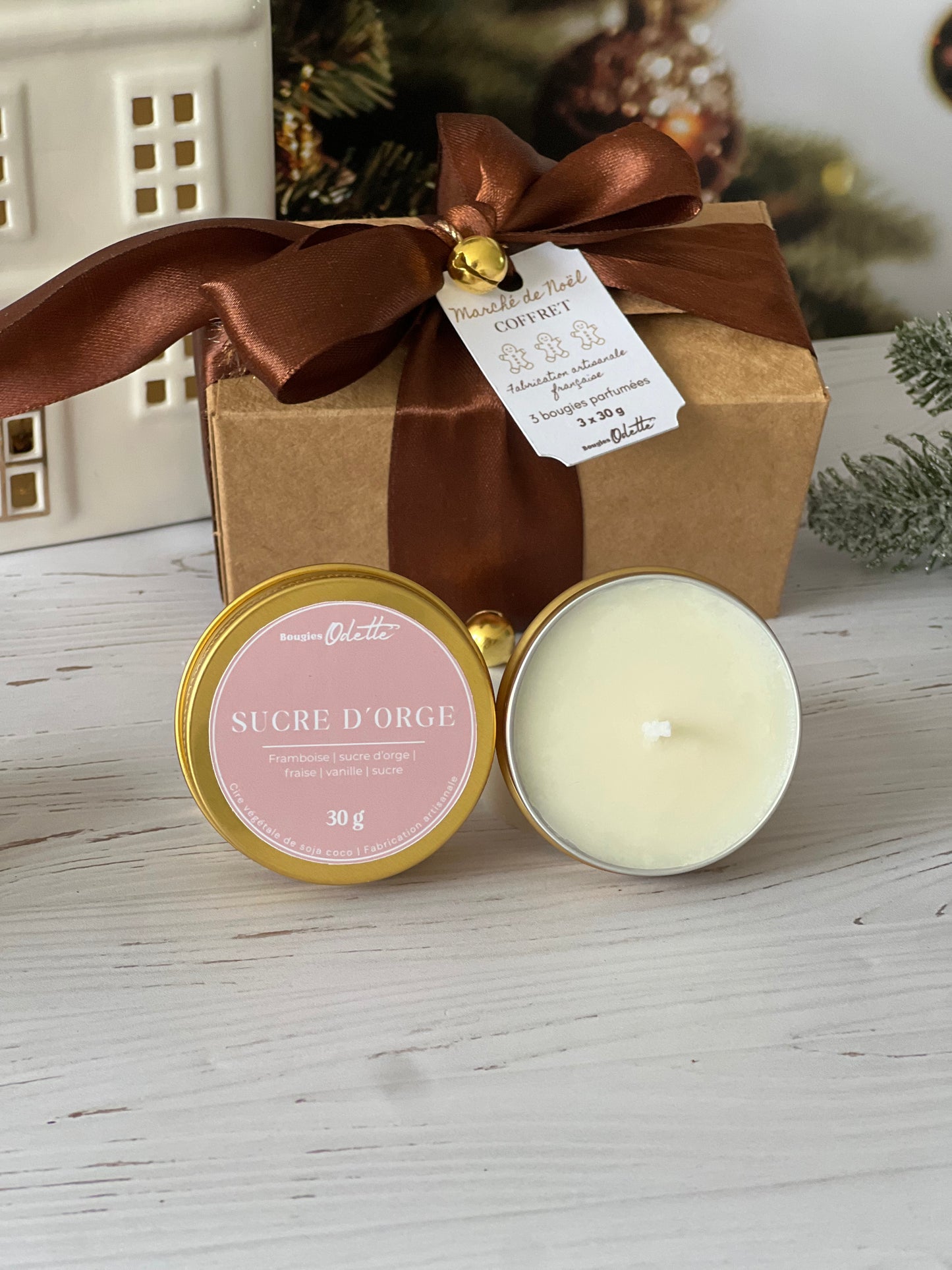 Coffret 3 bougies dorées - A COMPOSER