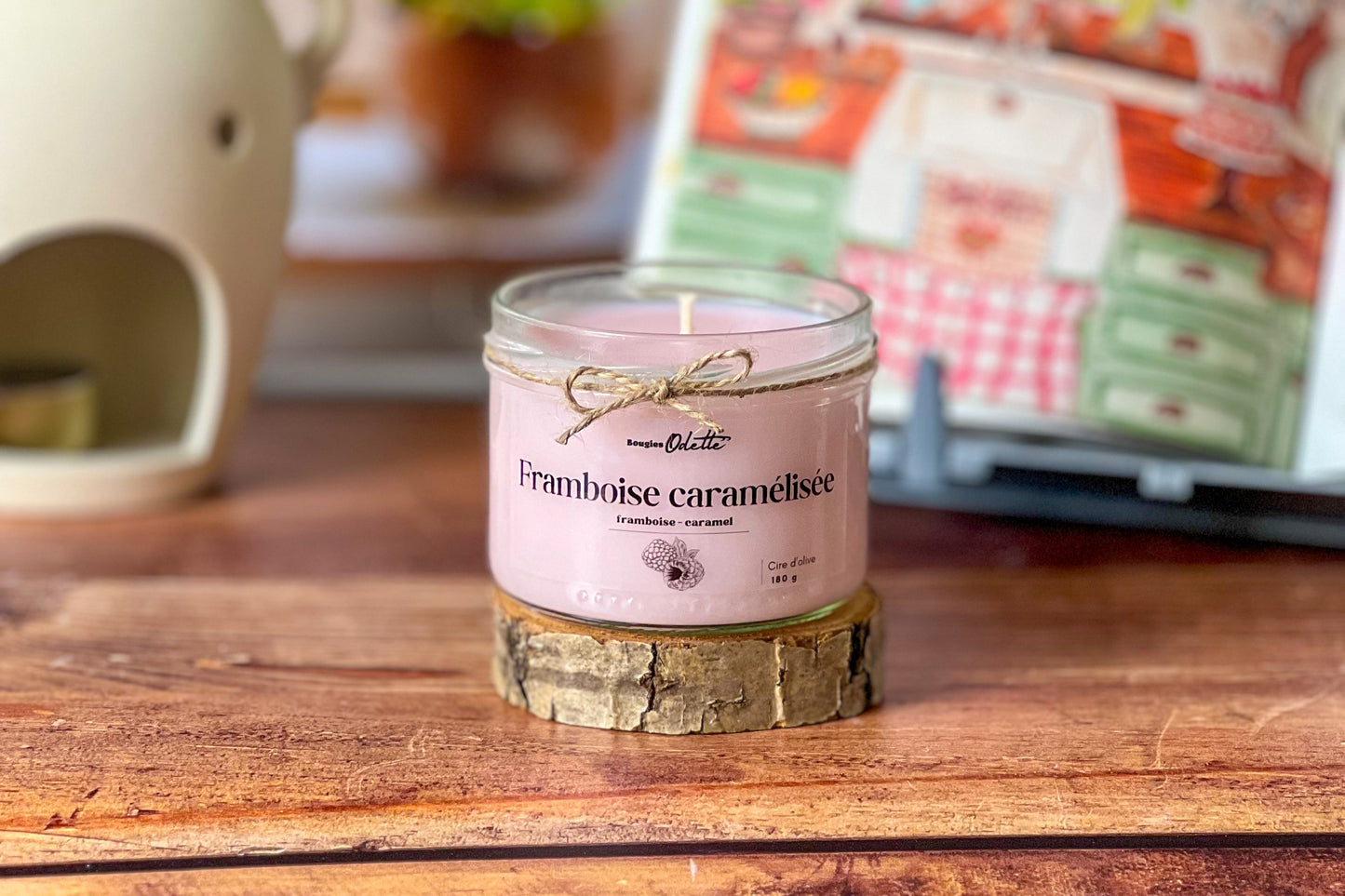 Bougie framboise caramélisée