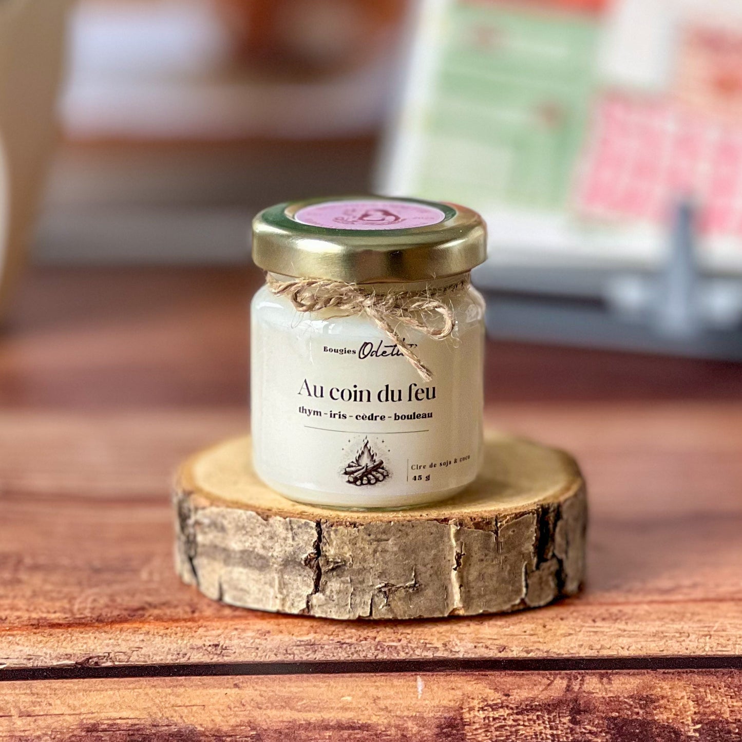 Mini bougie au coin du feu